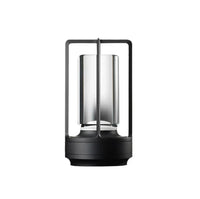 Moderne schwarze LED-Laterne aus Metall, zylindrisch, für stilvolle Innenbeleuchtung.