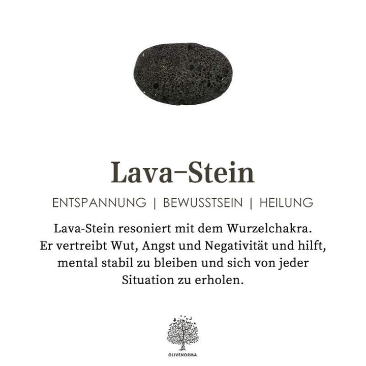 Lava-Stein zur Entspannung, Bewusstsein, Heilung; schwarzer Naturstein für Chakra-Balance.