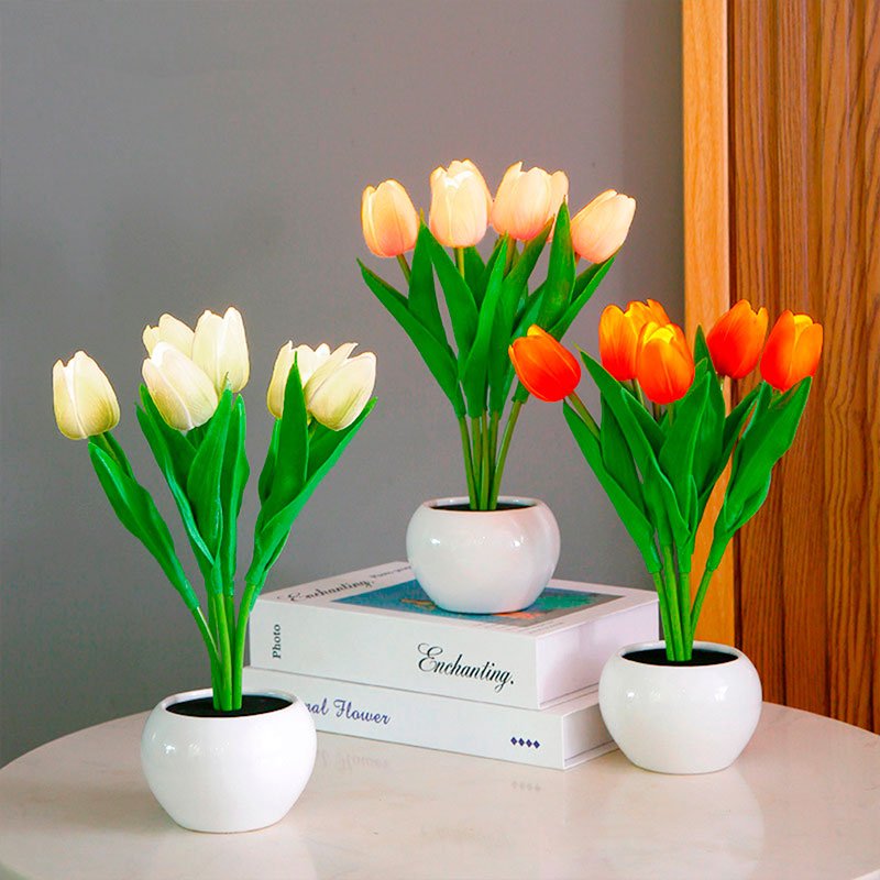 Dekorative LED Tulpe Tischlampe – Florima