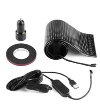 Anpassbares LED-Display-Set, schwarz, mit USB-Anschluss und Autoadapter, flexibel, energiesparend.