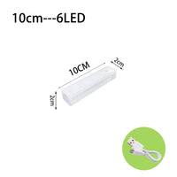 LED-Lichtleiste 10cm, 6 LEDs, USB-aufladbar, weiß, energiesparend, für Schrankbeleuchtung.
