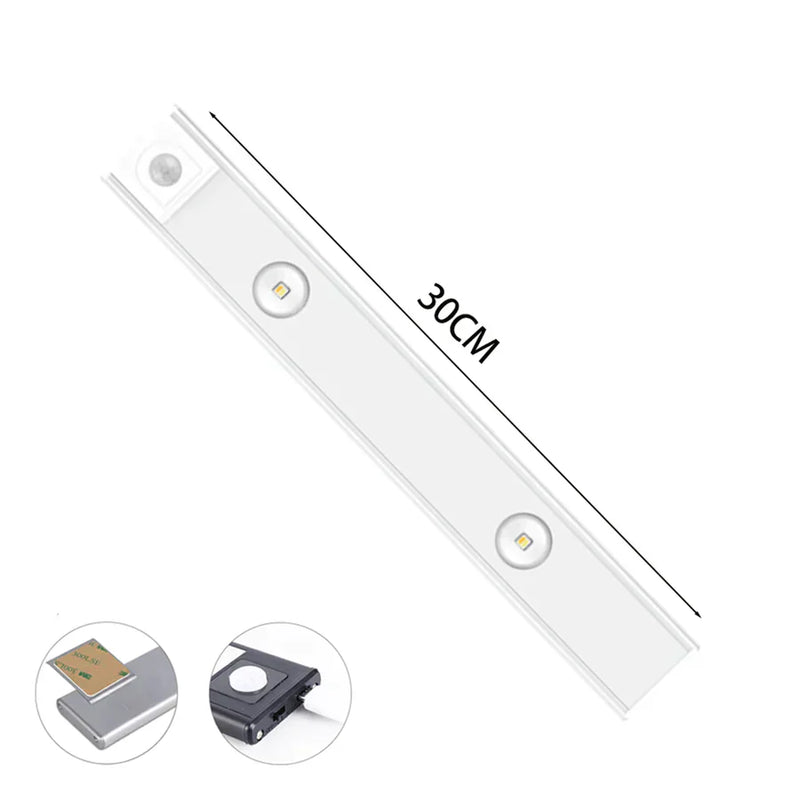 LED-Unterbauleuchte 30cm, weiß, mit Bewegungssensor, energiesparend, für Küche oder Büro.