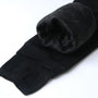 Schwarze Thermo-Leggings mit Fleece-Futter, warm, bequem, ideal für kaltes Wetter.