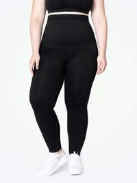 Damen schwarze figurbetonende Leggings, hohe Taille, bequem, vielseitig, modisch.