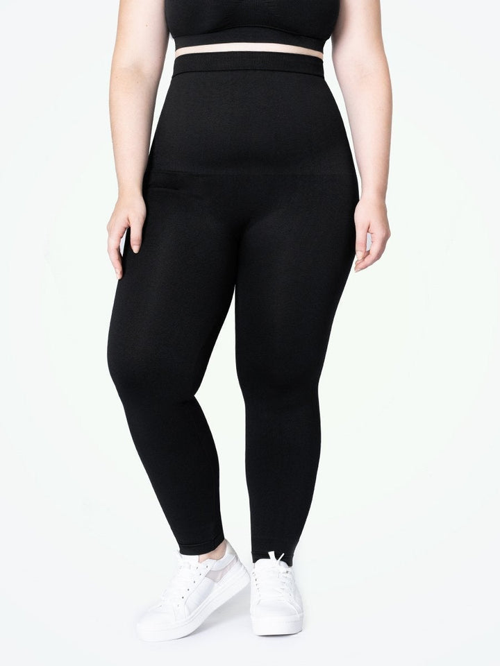 Damen schwarze figurbetonende Leggings, hohe Taille, bequem, vielseitig, modisch.