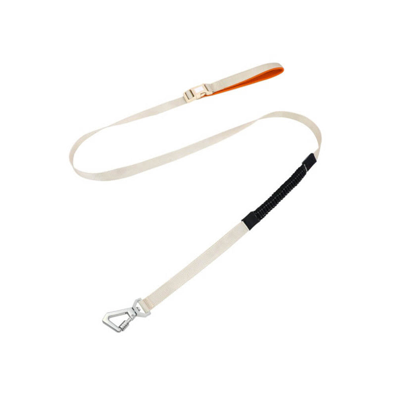 Leichte wasserdichte Hundeleine, beige, mit Anti-Zug-Funktion, multifunktional.