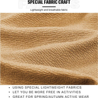 Leichter, atmungsaktiver Stoff in Beige, ideal für Frühling/Herbst, spezielle Gewebetechnik.