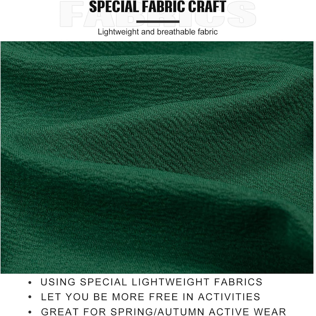 Grüner Stoff, leicht und atmungsaktiv, ideal für Frühling/Herbst, aktive Kleidung.