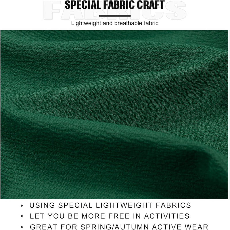 Grüner Stoff, leicht und atmungsaktiv, ideal für Frühling/Herbst, aktive Kleidung.