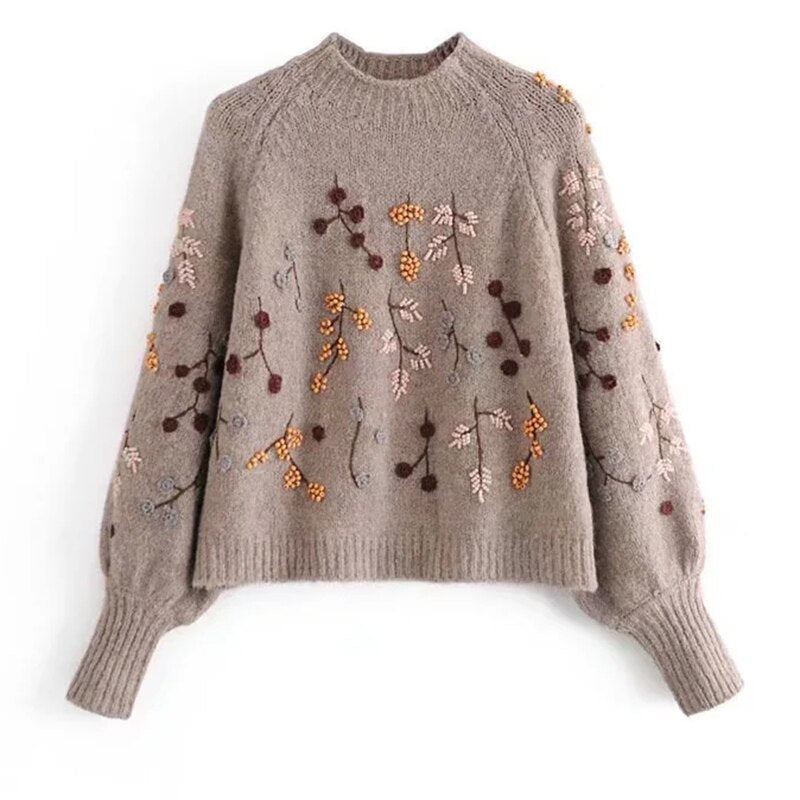 Strickpullover für Damen mit Herbstmotiv – Noëlle