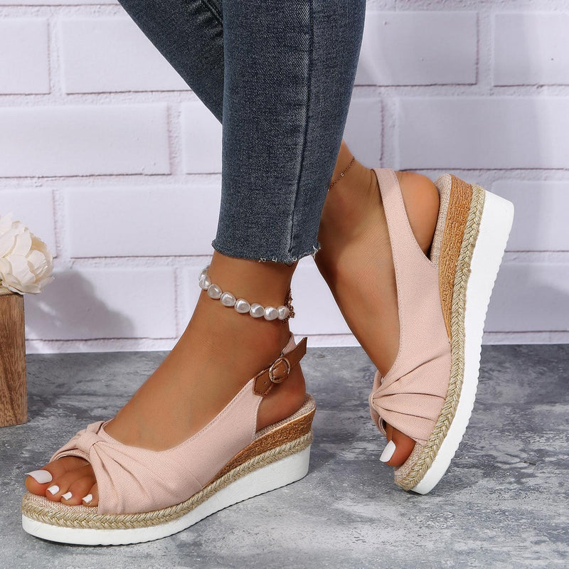 Damen Sandalen, rosa, Keilabsatz, bequem, Sommermode, Leosa, Freizeitschuhe, elegant.