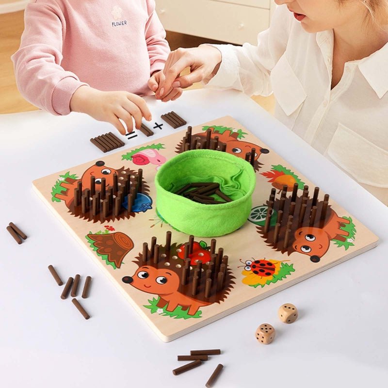 Holz-Igel-Brettspiel für Kinder, Lernspielzeug, pädagogische Hilfsmittel, bunt, Kindergarten.