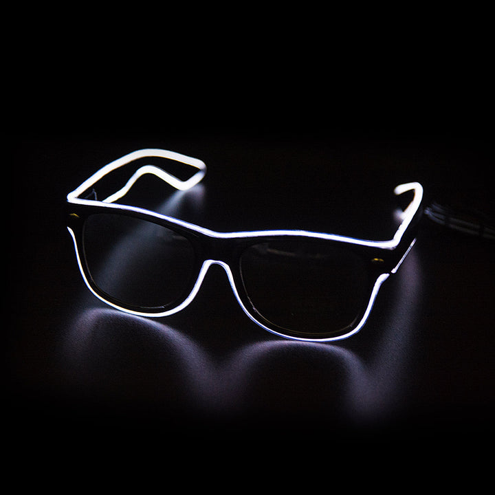 Leuchtende LED-Brille, schwarz, modisch, Party-Accessoire, Nachtbeleuchtung, Unisex