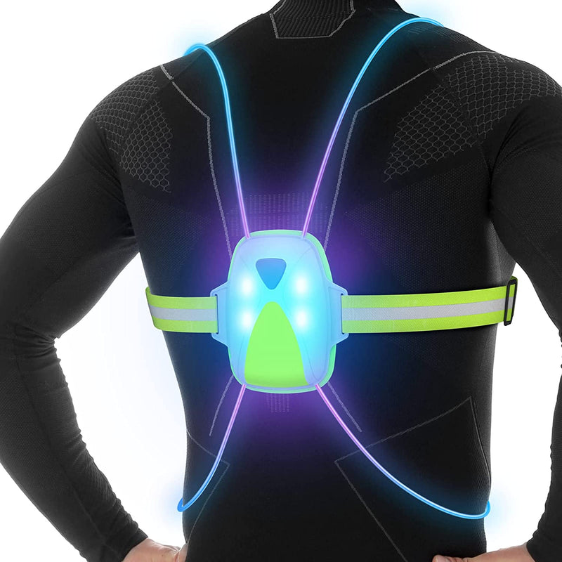 Leuchtende LED-Laufweste, reflektierend, verstellbar, für Sicherheit beim Joggen, Nachtlauf.