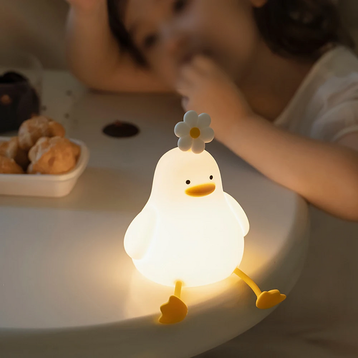Küken-Nachtlicht aus Silikon, LED, warmweiß, Kinderzimmer, dekorativ, energiesparend.