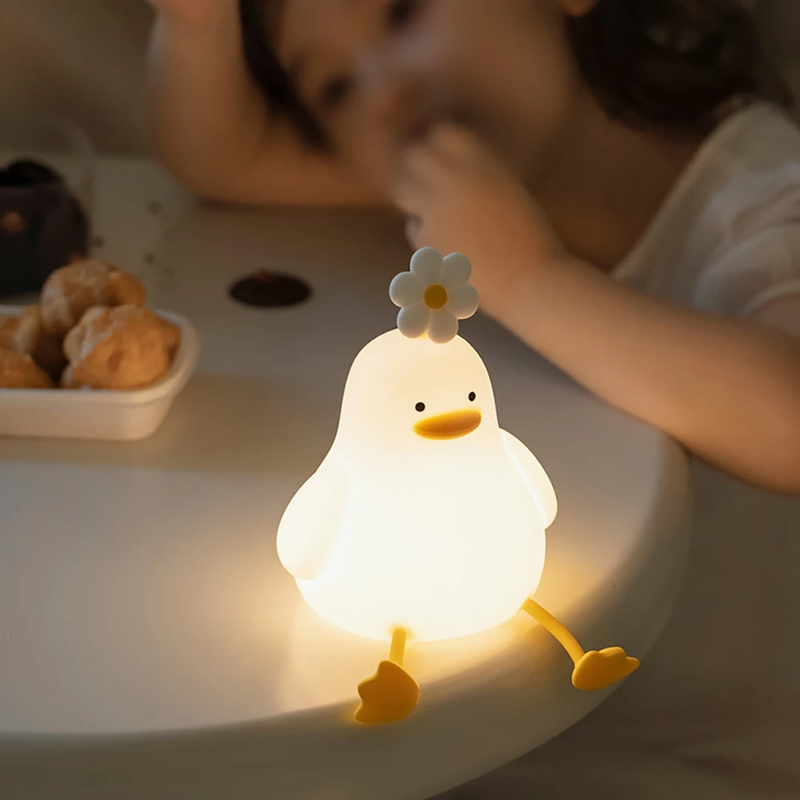 Küken-Nachtlicht aus Silikon, LED, warmweiß, Kinderzimmer, dekorativ, energiesparend.
