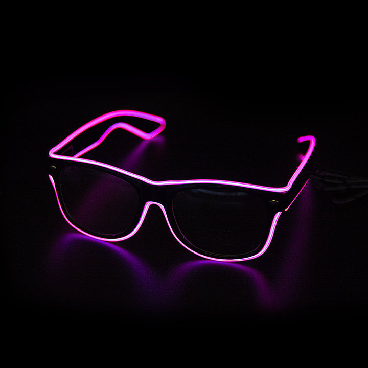 Leuchtende pinke LED-Brille, modisch, Party-Accessoire, Nachtbeleuchtung, Kunststoff.