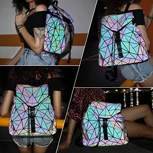 Reflektierender Farbwechsel-Geometrischer Rucksack für Damen