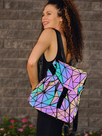 Reflektierender Farbwechsel-Geometrischer Rucksack für Damen