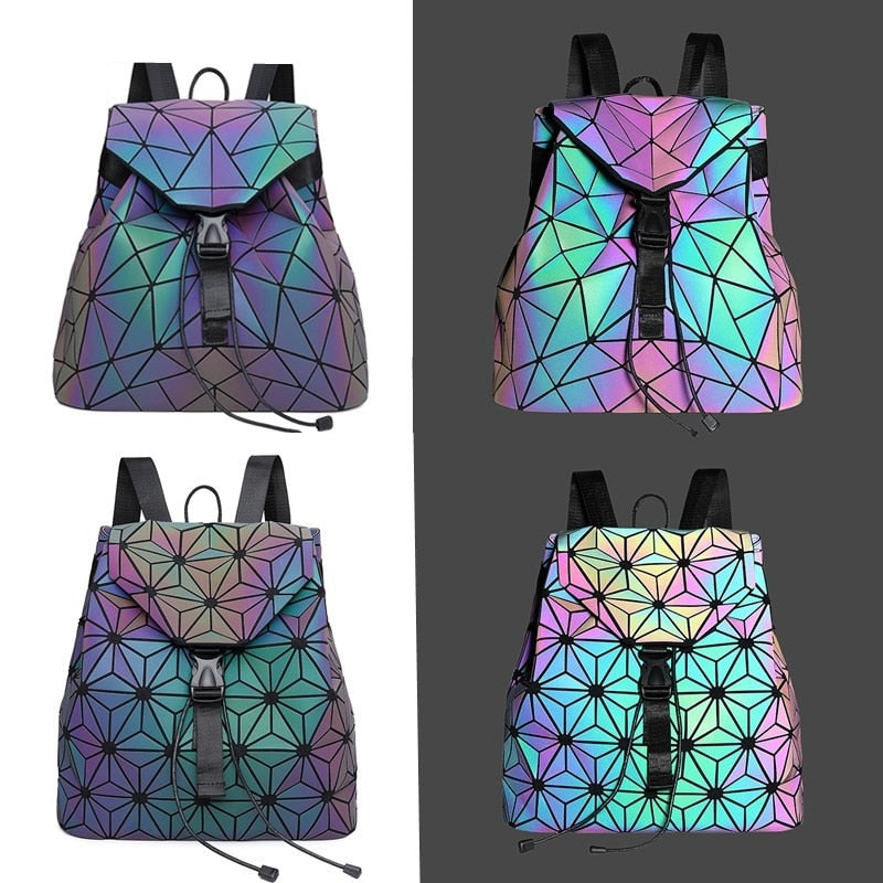 Reflektierender Farbwechsel-Geometrischer Rucksack für Damen