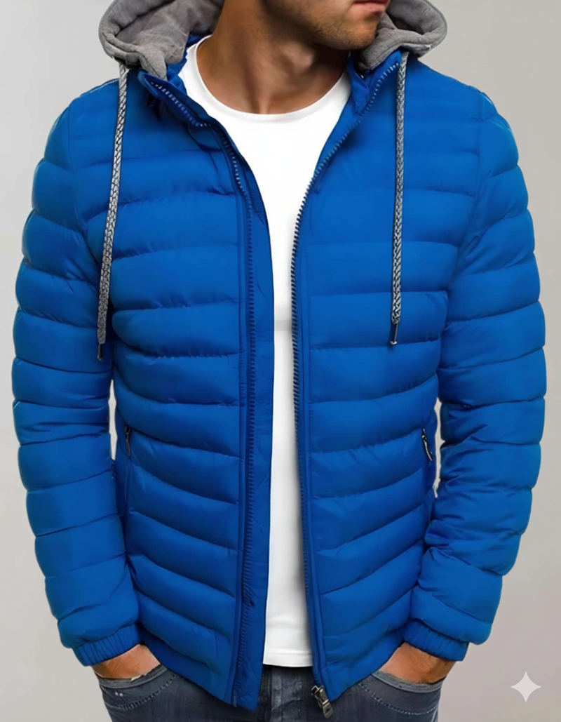 Warme Herren-Daunenjacke mit Kapuze – WinterStil