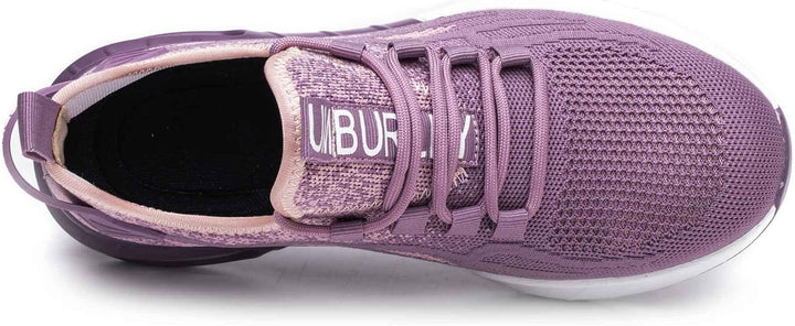 Lila Damen-Sneaker, atmungsaktiv, Strickmaterial, Sportschuh, bequem, modisch