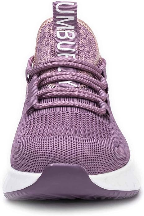 Lila Damen-Sneaker, atmungsaktiv, Mesh-Obermaterial, Sportschuh, rutschfeste Sohle.