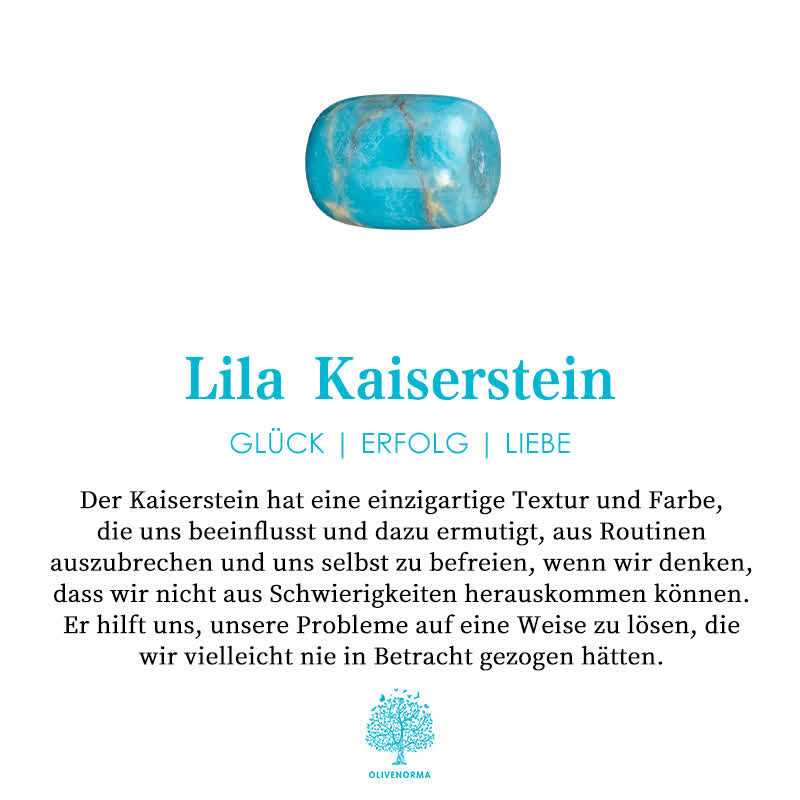 Lila Kaiserstein, türkis, Glücksbringer, Erfolg, Liebe, einzigartiger Edelstein, spirituelle Bedeutung.