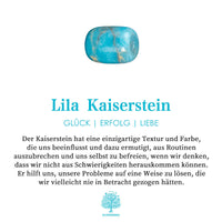 Lila Kaiserstein, türkis, Glücksbringer, Erfolg, Liebe, einzigartiger Edelstein, spirituelle Bedeutung.