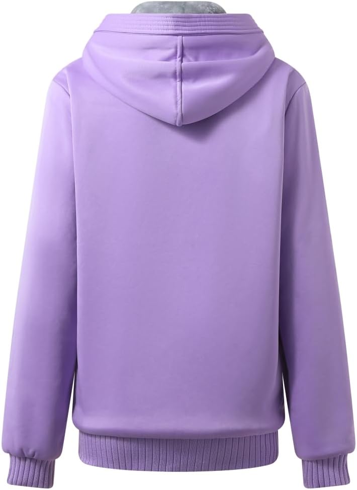 Lila Kapuzenpullover aus Baumwolle, Rückansicht, Unisex, modisch, bequem, Freizeitkleidung.