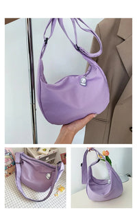 Lila Umhängetasche Damen, modisch, lässig, mit verstellbarem Riemen, ideal für Alltag.