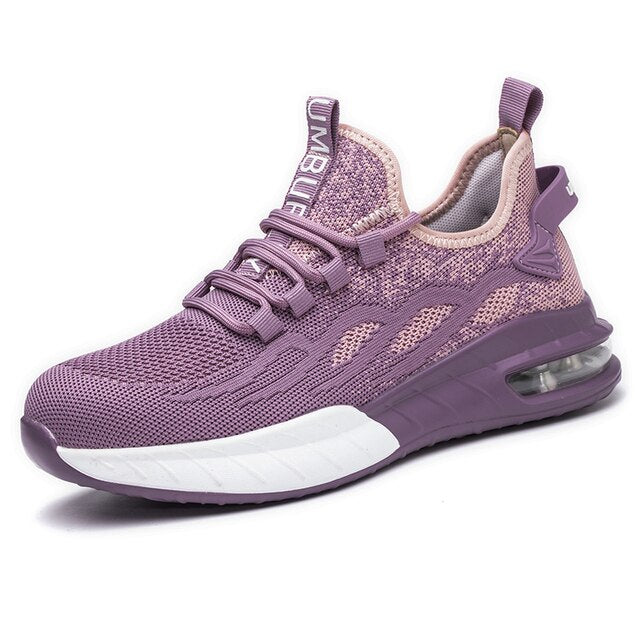 Lila Sicherheitsschuhe, atmungsaktiv, leicht, rutschfest, für Herren, Sport, Arbeitsschutz.