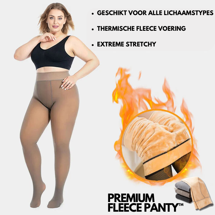 Premium Fleece Panty, hautfarben, thermische Fleece-Fütterung, extrem dehnbar, für alle Körpertypen.