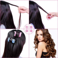Schritt-für-Schritt-Anleitung: Lockenwickler für voluminöse Locken, Haarstyling, DIY-Frisur.