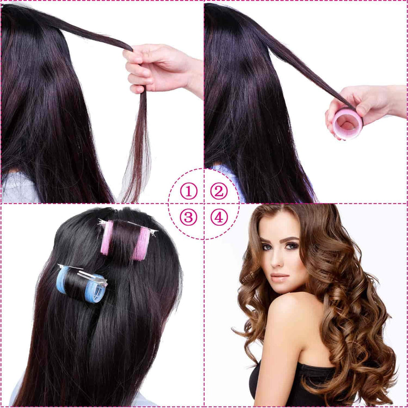 Schritt-für-Schritt-Anleitung: Lockenwickler für voluminöse Locken, Haarstyling, DIY-Frisur.