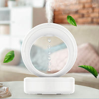 Weißer Anti-Schwerkraft-Luftbefeuchter, modern, rundes Design, für Zuhause, Luftfeuchtigkeit erhöhen.