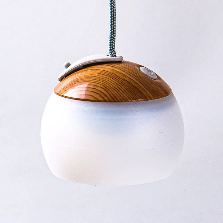 Hängelampe Holzoptik und Glas, modernes Design, LED, energiesparend, Wohnzimmerbeleuchtung.