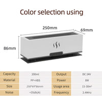 Weißer Luftbefeuchter, 200ml, PP+ABS, 8W, leise, für 15-30m² Räume, modernes Design.