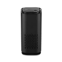 Schwarzer Luftreiniger, zylindrisch, modernes Design, für saubere Luft, HEPA-Filter.