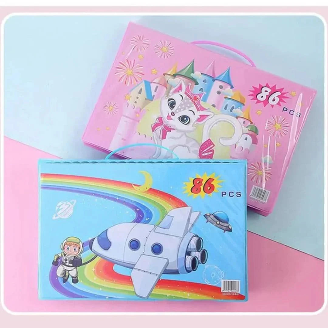 6-in-1 Kreativset mit doppelter Staffelei – Zeichenkoffer für Kinder ab 5