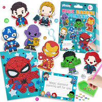 Magisches Diamant-Malset für Kinder, Superhelden-Motive, DIY-Bastelset, ab 5 Jahren.