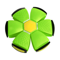 Grüner fliegender Untertassenball, faltbar, Kunststoff, Spielzeug für Kinder.