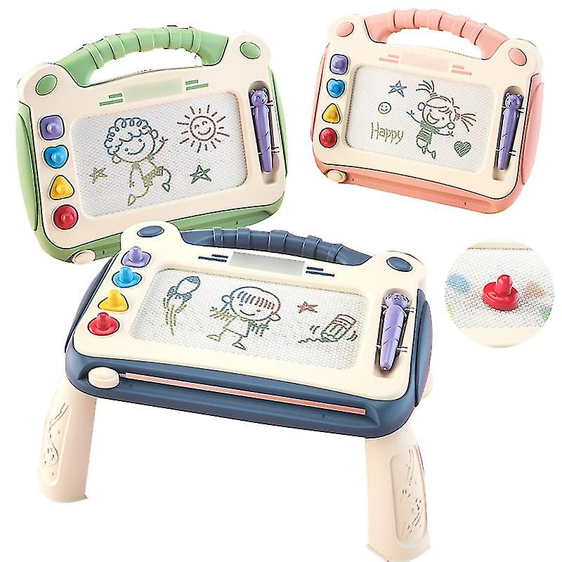 Drei bunte magnetische Maltafeln für Kinder mit Stift und Stempeln, tragbar und kreativ.