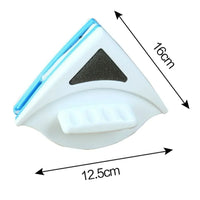 Magnetischer Fensterreiniger, weiß-blau, 16x12,5cm, EasyClean, Glasreinigungstool.