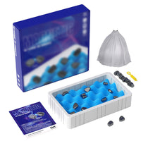 Magnetisches Spielzeug-Set, blau, mit Aufbewahrungsbox und Anleitung, für Kinder ab 8 Jahren.