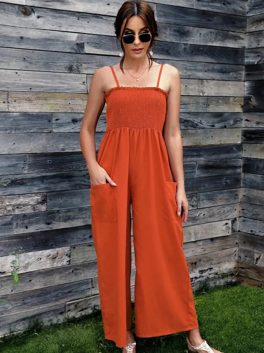 Sommerlicher Damen Jumpsuit mit Spaghettiträgern im Vintage-Stil - RetroLuft
