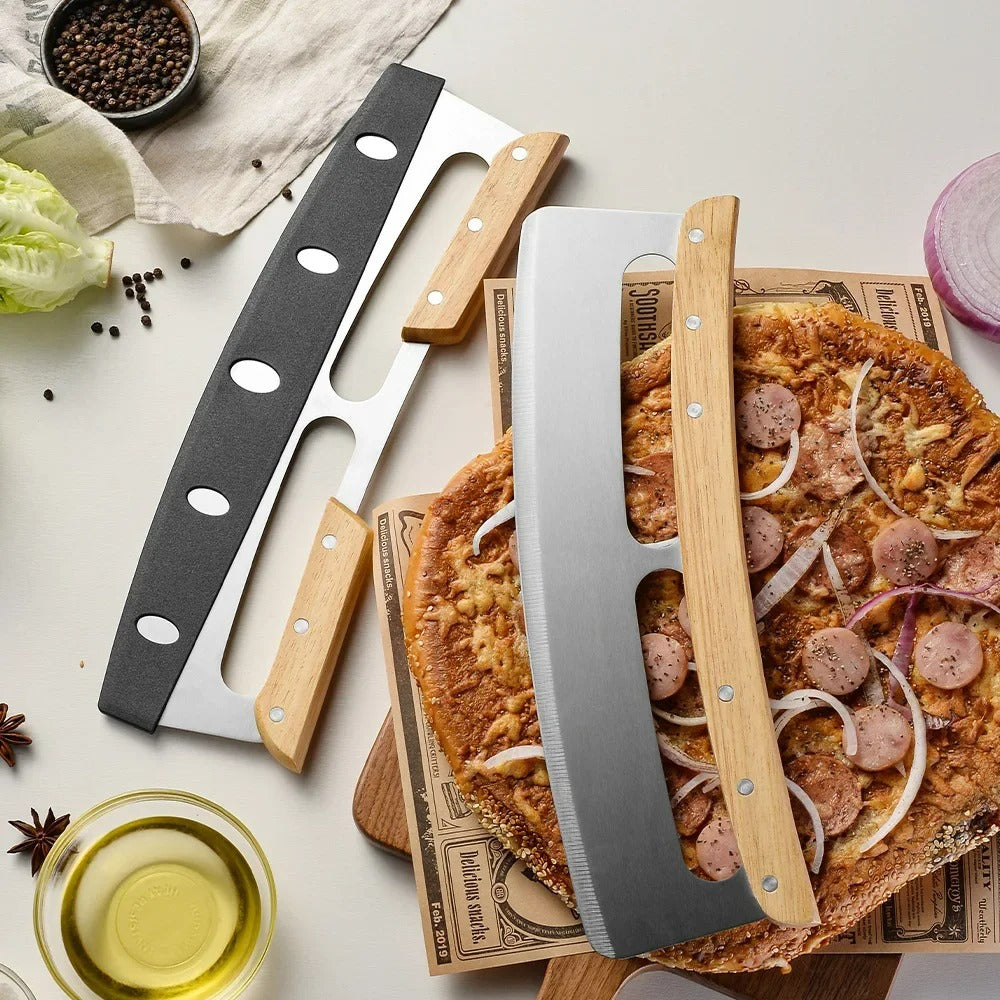 Großer Pizzaschneider mit gewölbtem Edelstahlmesser (35 cm) - Bruno