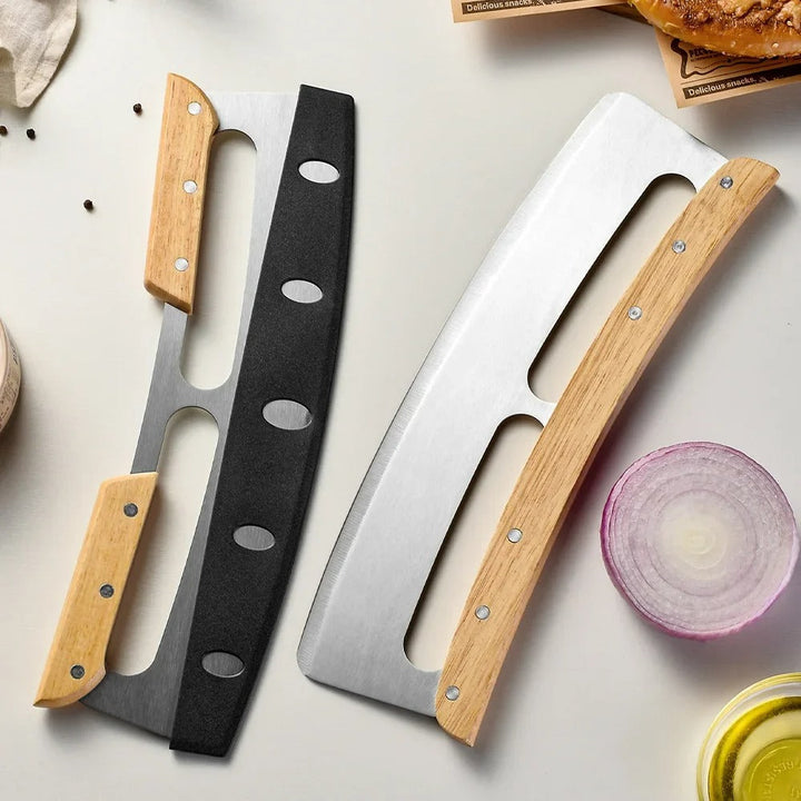 Großer Pizzaschneider mit gewölbtem Edelstahlmesser (35 cm) - Bruno