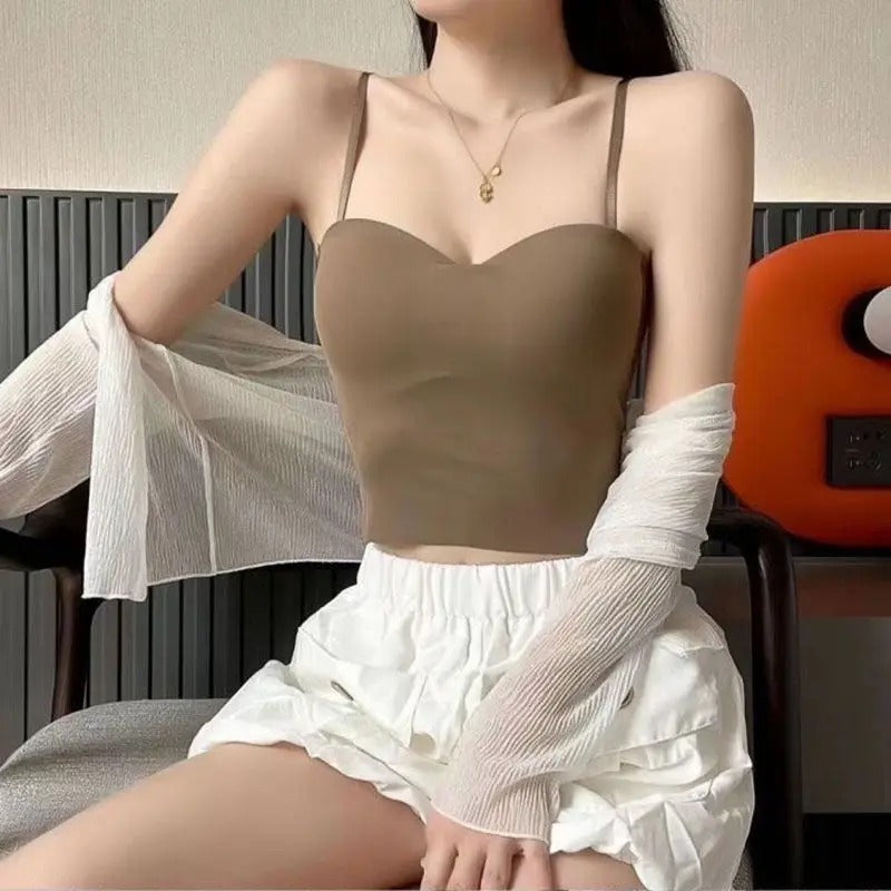 Set von 4 Leichten Tanktops mit Eingebautem Bandeau BH - Tiana