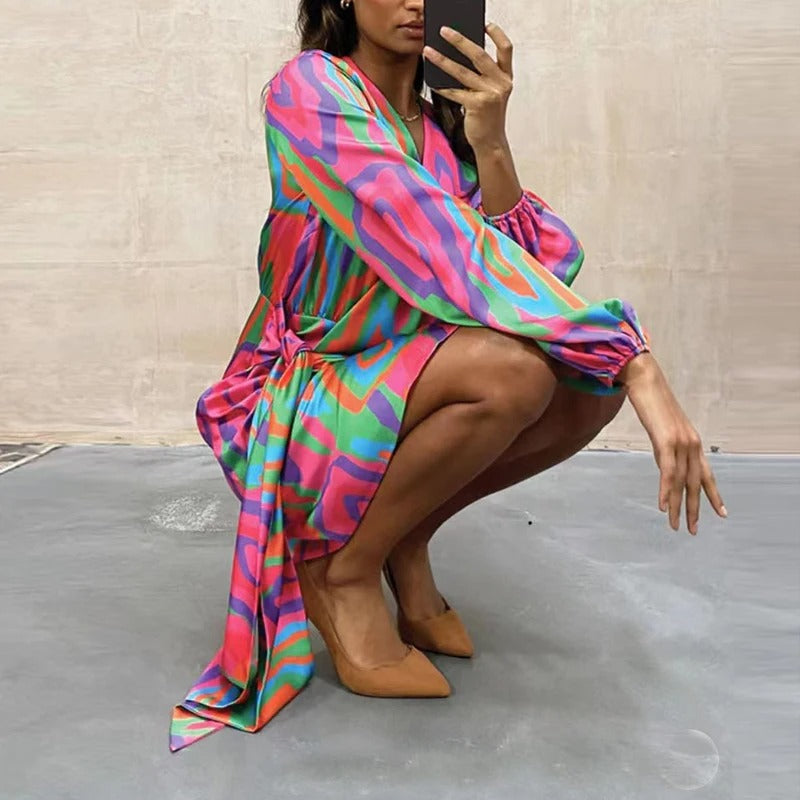 Elegantes Bedrucktes Herbstkleid – Elodie